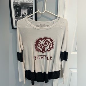 cute temple university retro brand women’s long sleeve size small